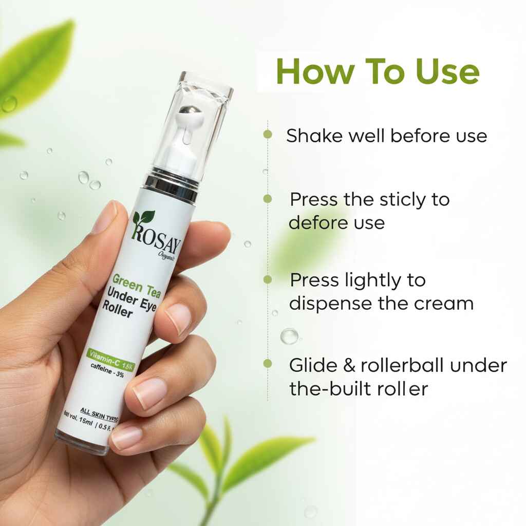 Green tea under eye roller