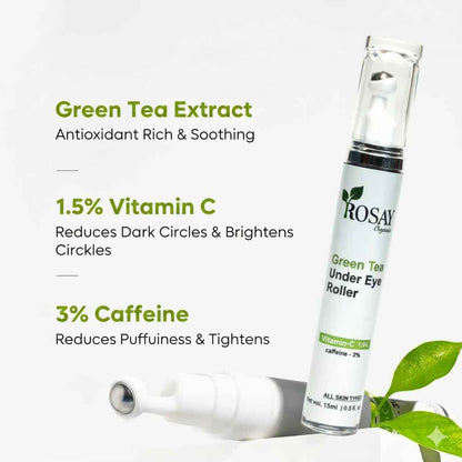 Green tea under eye roller